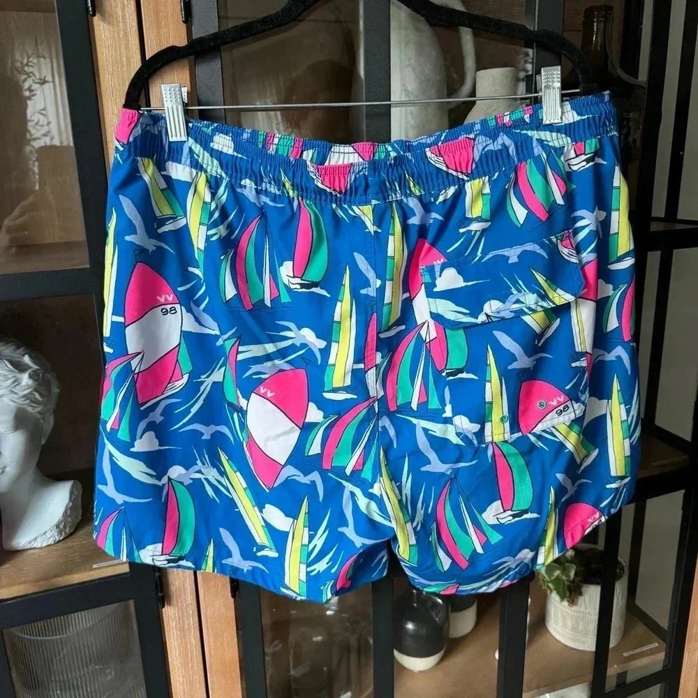 VINEYARD VINES 7 INCH PRINTED CHAPPY TRUNKS REGATTA REGATTA BLUE swimming shorts